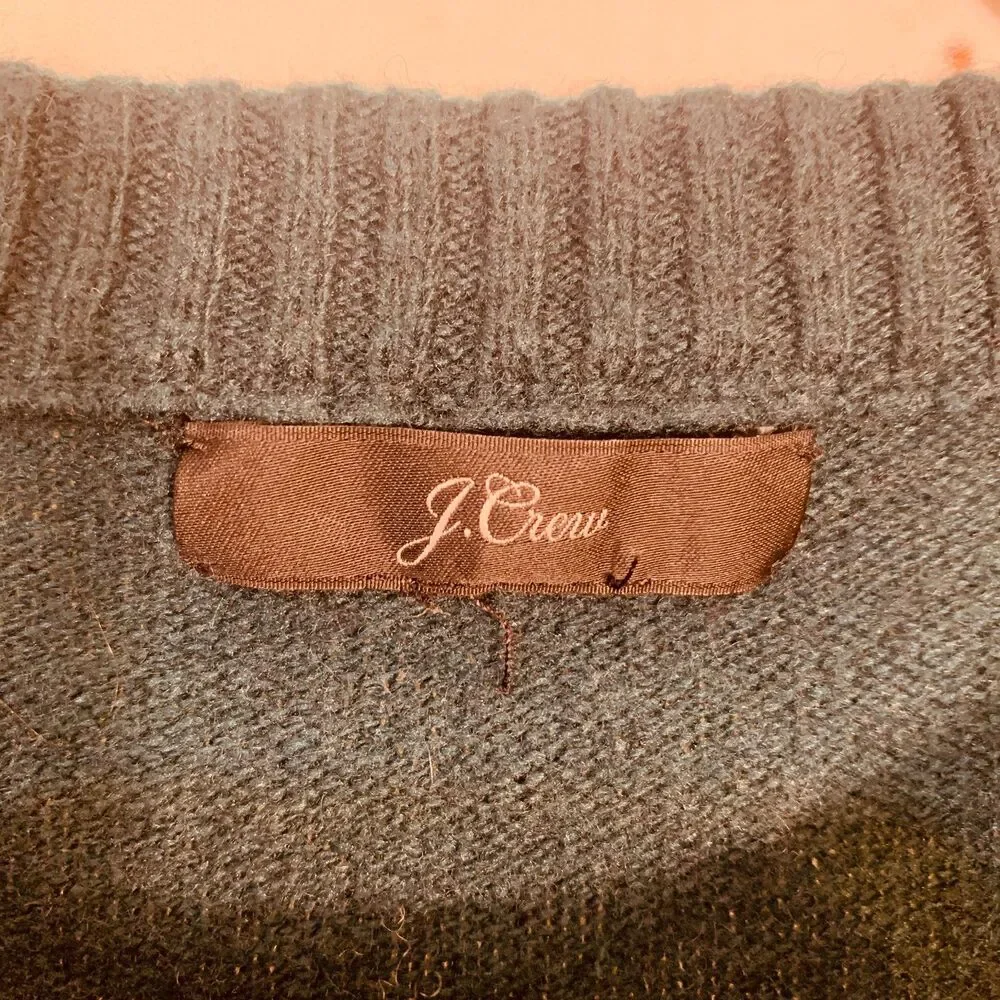 J. Crew Lambs Wool Blend Jewel Shoulder Sweater Emerald Green Women’s Small